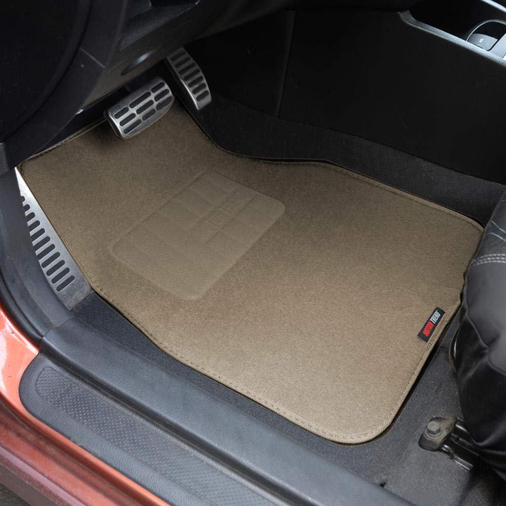 Bdk Beige Heavy Duty Front & Rear Carpet Floor Mats Universal Liners For Car Suv Van & Truck, All Weather Protection With Anti-S