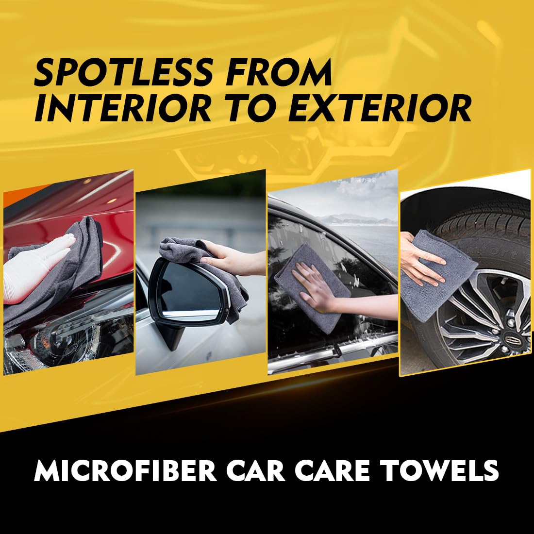 Homexcel Microfiber Cleaning Cloth 12 Pack, 12.5 X 12.5 Inch Microfiber Towels For Cars, Ultra Absorbent Car Washing Cloth, Lint