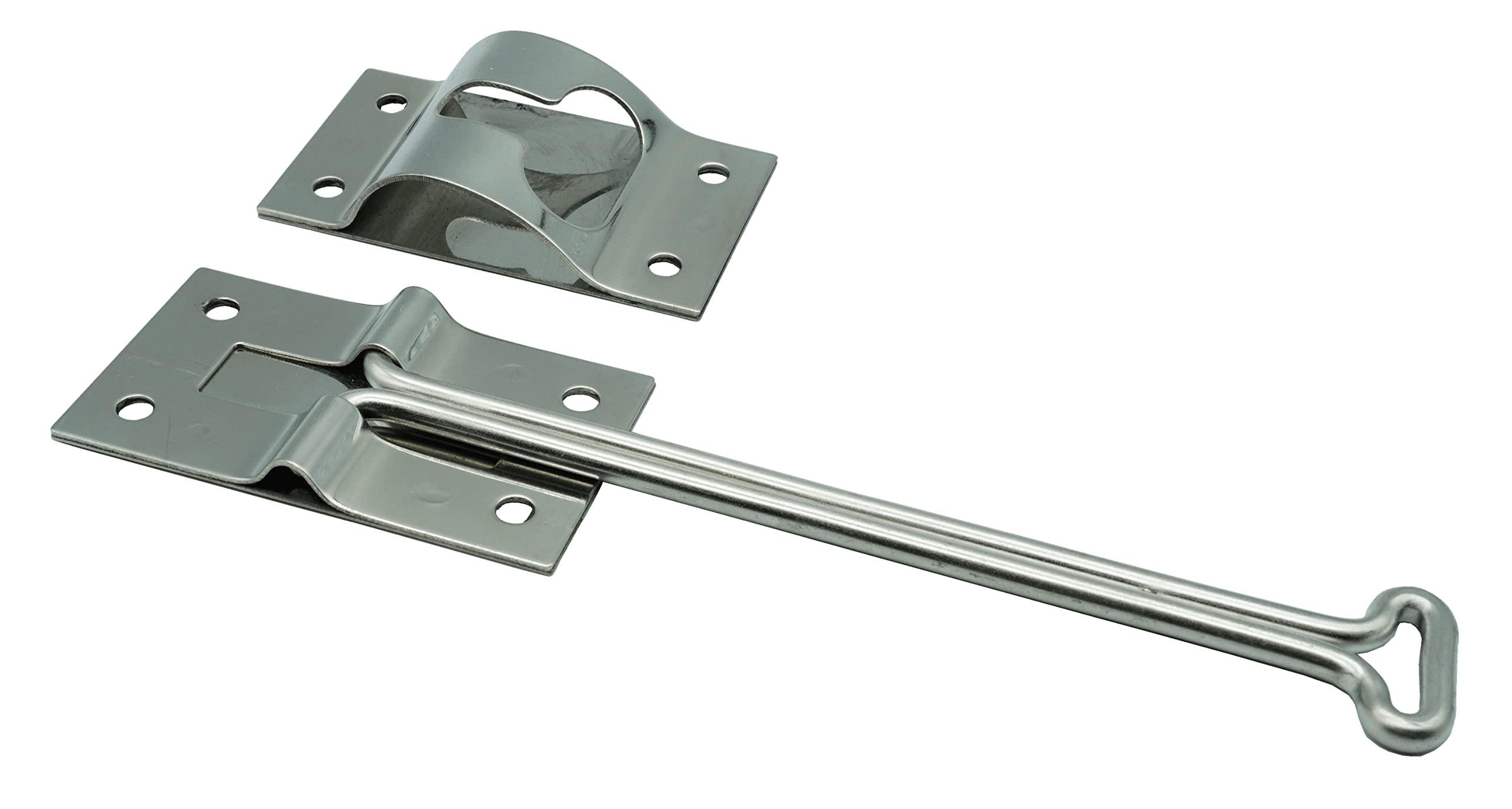 Dsnaduo Polished Stainless Steel 6 Inches T Style Entry Door Latch Catch Holder For Rv Camper Trailer Cargo, Entry Door Hardware (1 Pack)