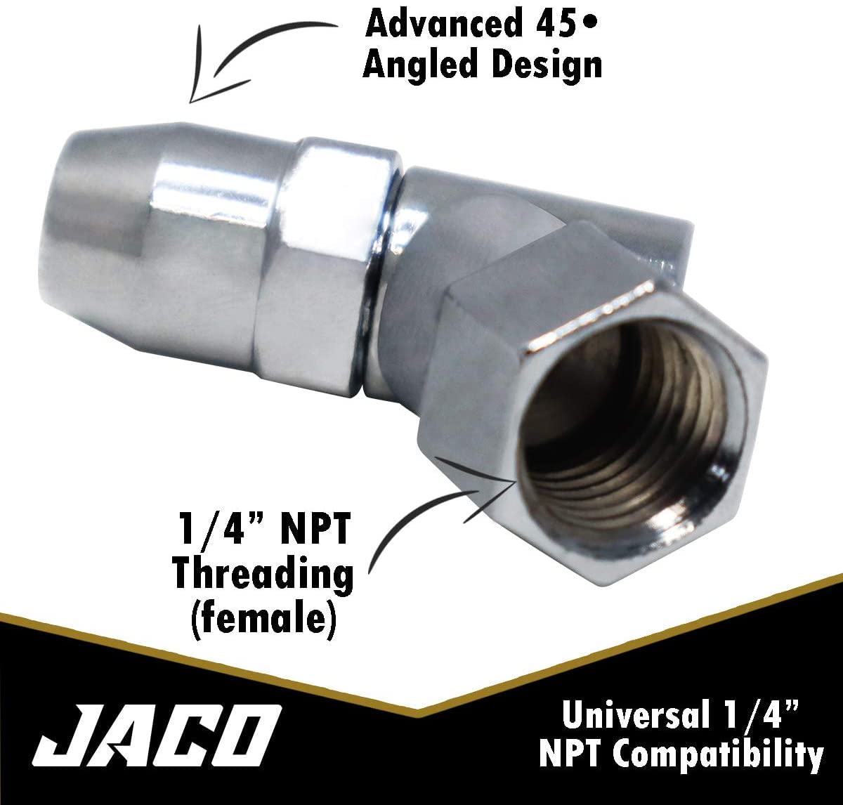 Jaco Advanced Angled Tire Air Chuck - 1/4' Npt (2 Pack) (Closed Flow)