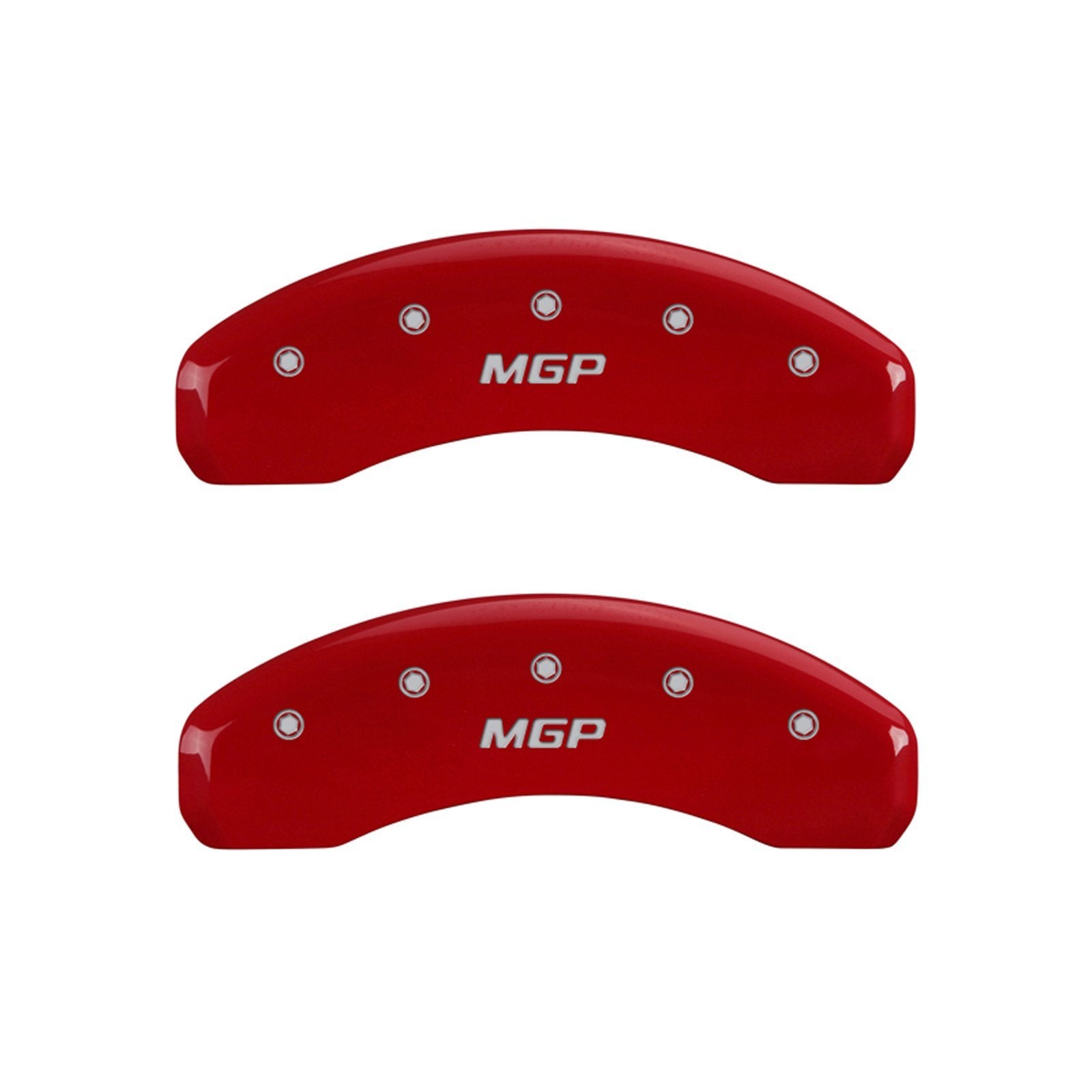 Mgp Caliper Covers 42014Smgprd Red Powder Coat Finish Front And Rear Caliper Cover, Set Of 4 (Mgp Silver Characters, Engraved)