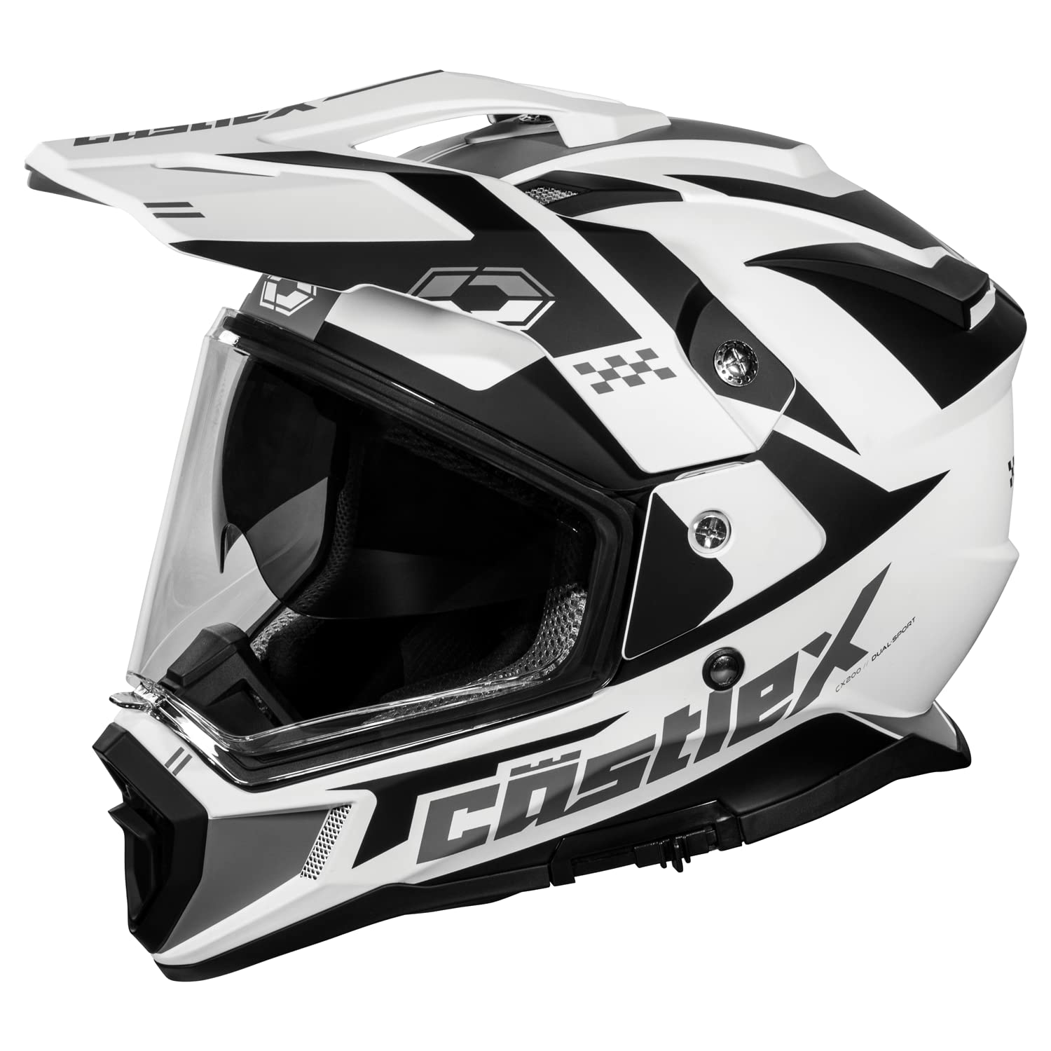 Castle X CX200 Wrath Dual Sport Helmet in Matte White, Size X-Large