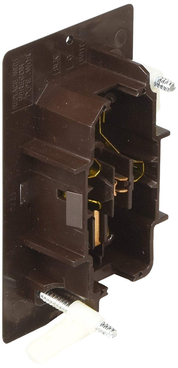 RV Designer AC Self-Contained Dual Outlet Receptacle - 15 Amp, Brown, Model S815 for RVs & Motorhomes