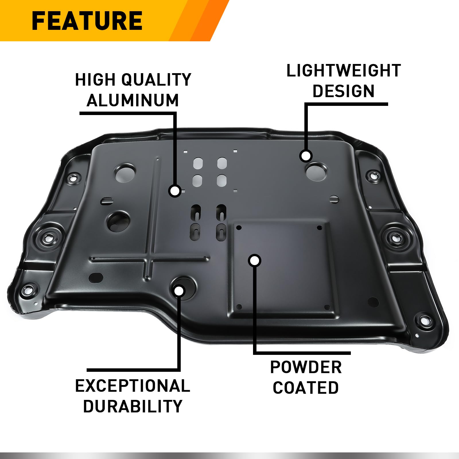 KUAFU Transmission Skid Plate Crossmember for 1997-2002 Jeep Wrangler TJ, Steel, Black, Model BL1888