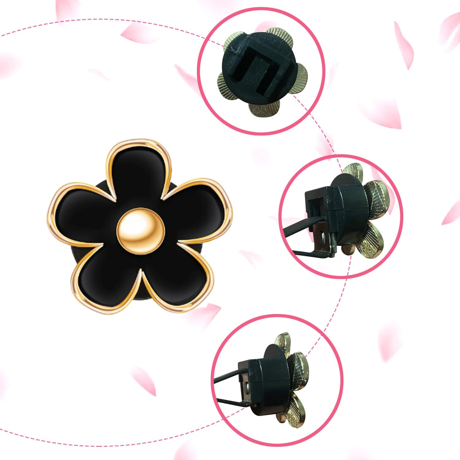 Daisy Air Vent Clips, 4 Pcs Cute Flower Car Air Conditioning Outlet Clip Car Air Freshener Clip Charm Car Inter Decor Accessorie
