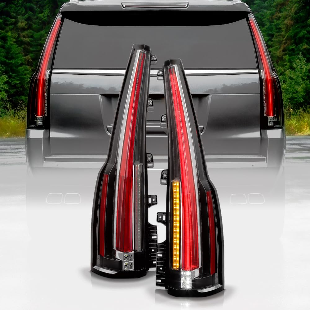 KEEKPO - Compatible with 2015 2016 2017 2018 2019 2020 Cadillac Escalade ESV Full LED Tail Lights Brake Lamps Left+Right