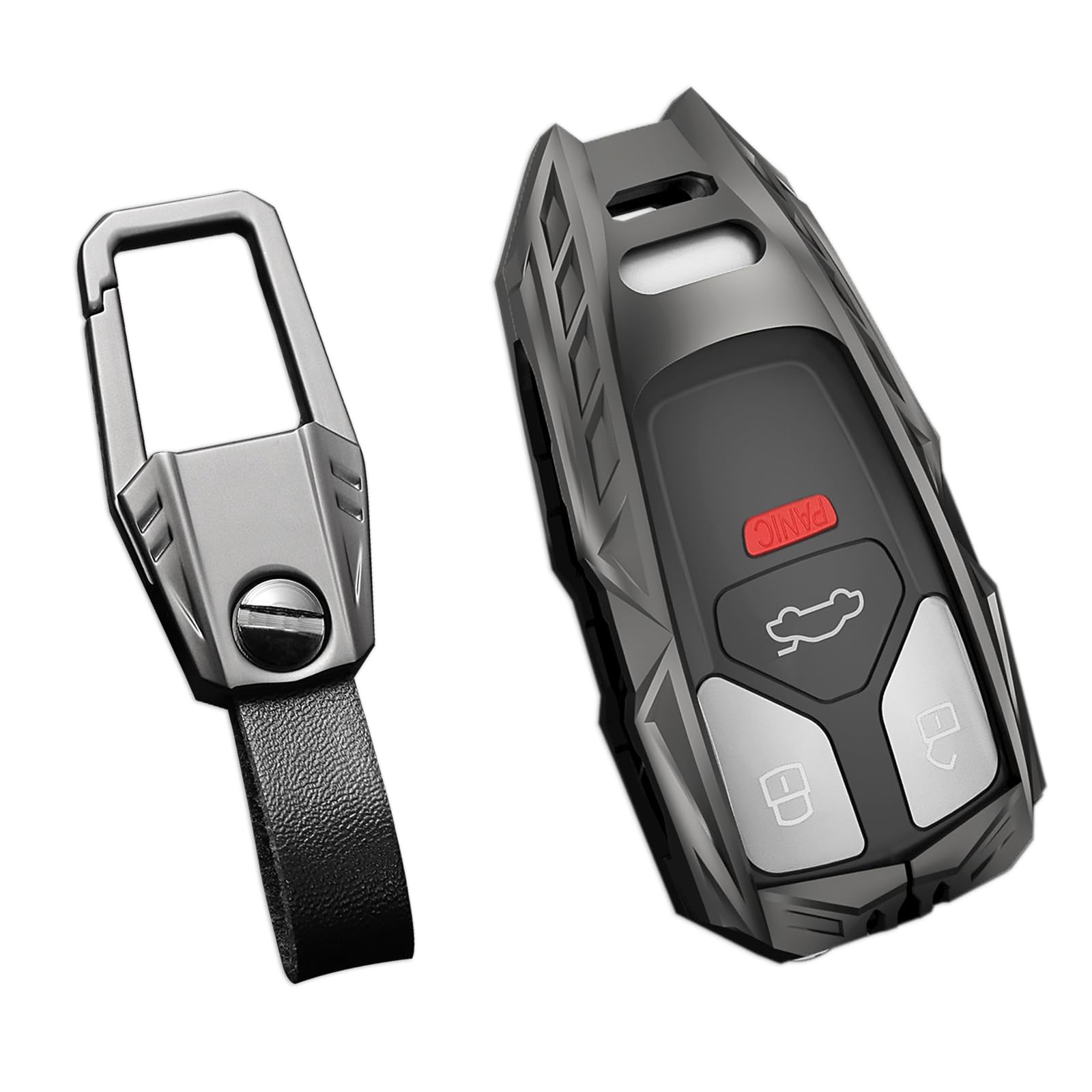 Ocezbiis For Audi Key Fob Cover,Keychain,Zinc Alloy Protection Car Key Case For A3 A4 A5 A6 Q7 Q5 Tts Sq5 R8 Rs4 Rs5 S5 Smart Re