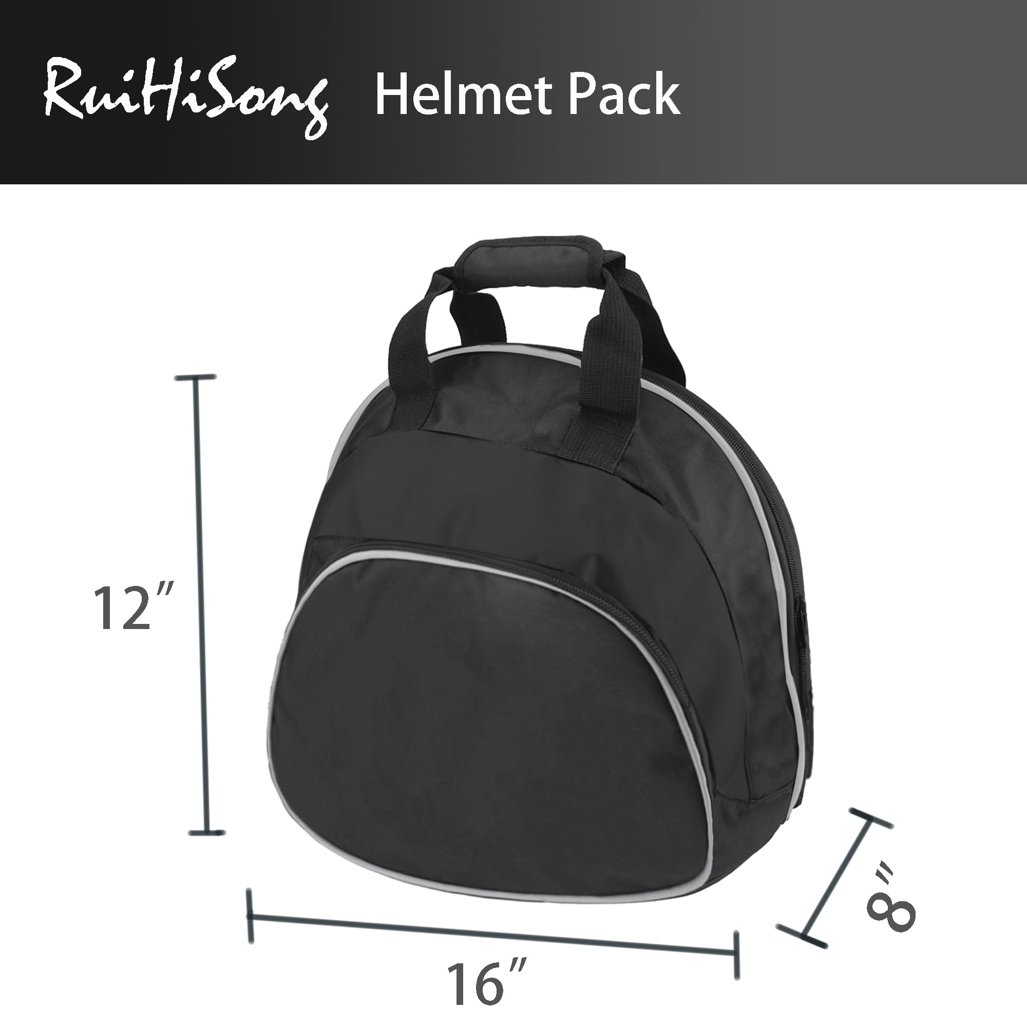 Ruihisong Helmet Bag,Motorcycle Helmet Bag,Helmet Storage Bag With Silver Piping,Small Item Storage Pocket,Two-Way Zipper,Carryi