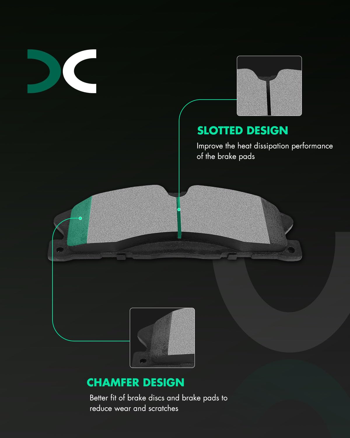 Scitoo D1611 D1377 Front Rear Ceramic Brake Pads Sets Fit For Ford For Explorer 2013-2019,For Ford For Flex 2013-2017,For Lincol