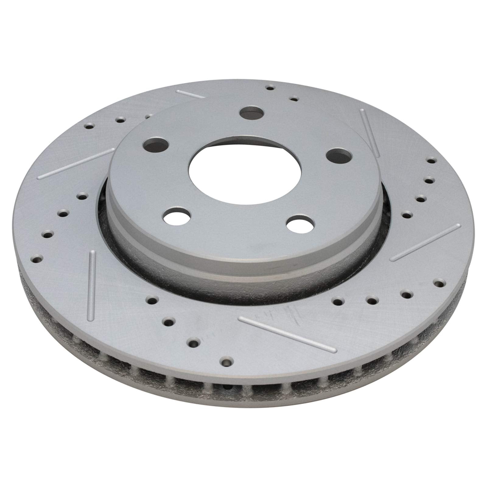 Trq Front Performance Brake Rotors Set Premium G-Coated Cross Drilled & Slotted Compatible With 2007-2017 Jeep Wrangler 2018 Wra