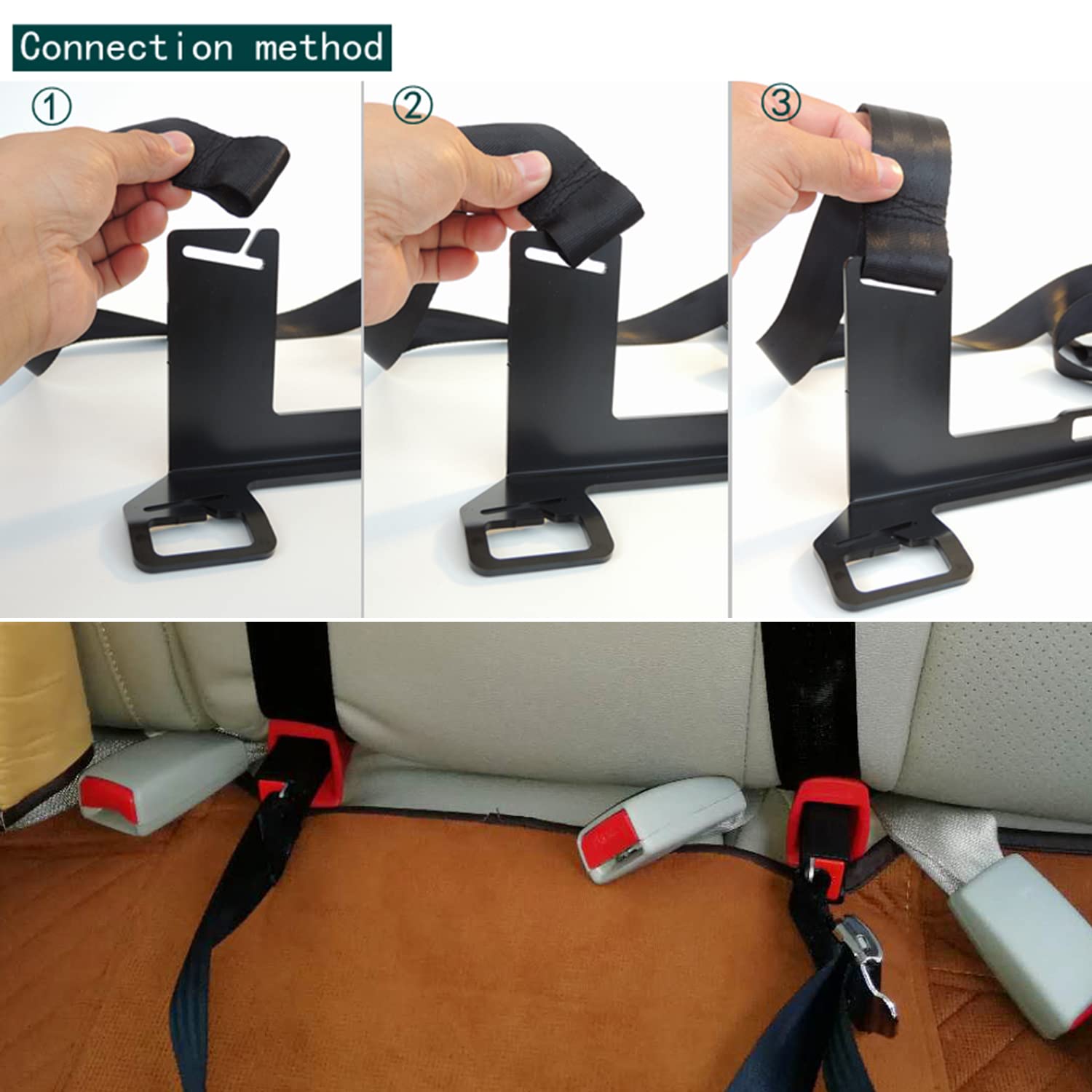 Shkalacar Car Child Seat Restraint Anchor Mounting Kit - Universal Steel Latch for ISOFIX Seat Belt Bracket