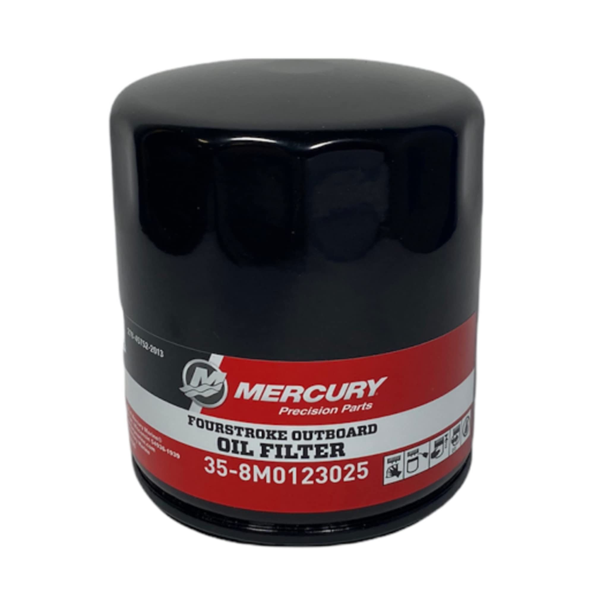 Mercury Marine 8M0123025 OEM Outboard Oil Filter for 175-300 HP V6 & V8, Metal Construction