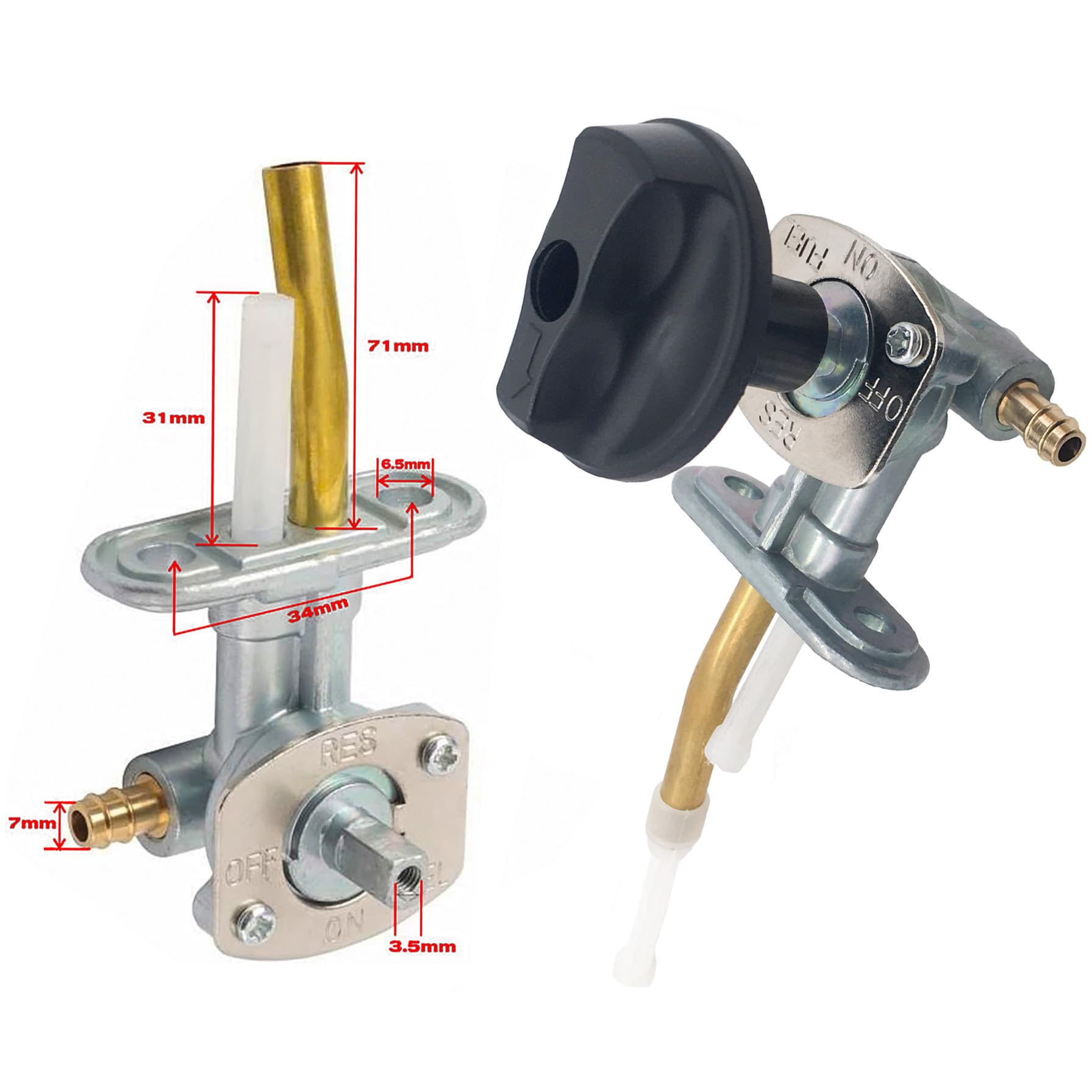 Earlyred Fuel Shut Off Valve Petcock Tank Switch With Knob Lever Compatible With Arctic Cat Atv 250 300 375 400 454 500 0470-445