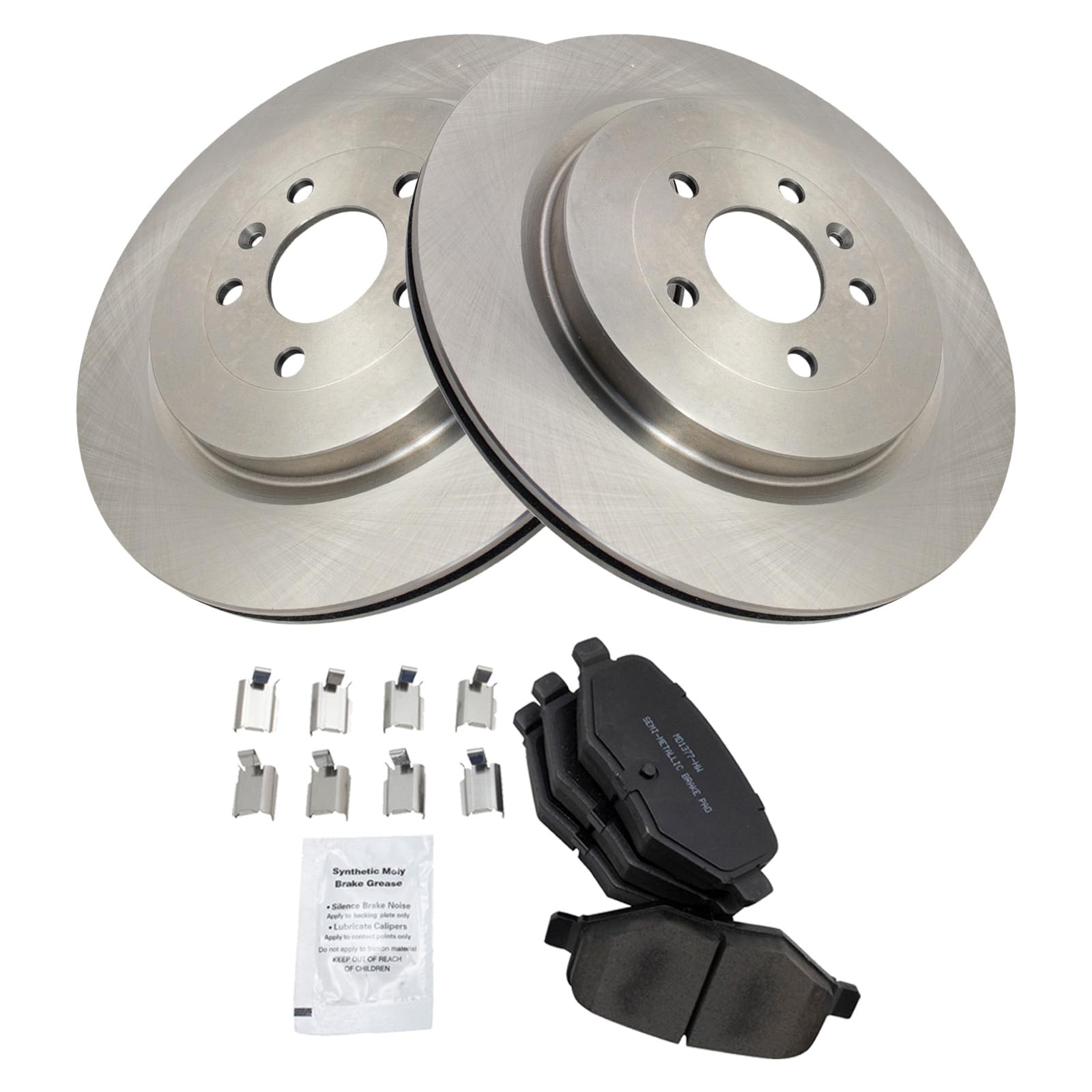 Trq Rear Brake Pad & Rotor Kit Brake Pads Brake Rotor Semi-Metallic Compatible With 2013-2019 Ford Explorer Flex Police Intercep