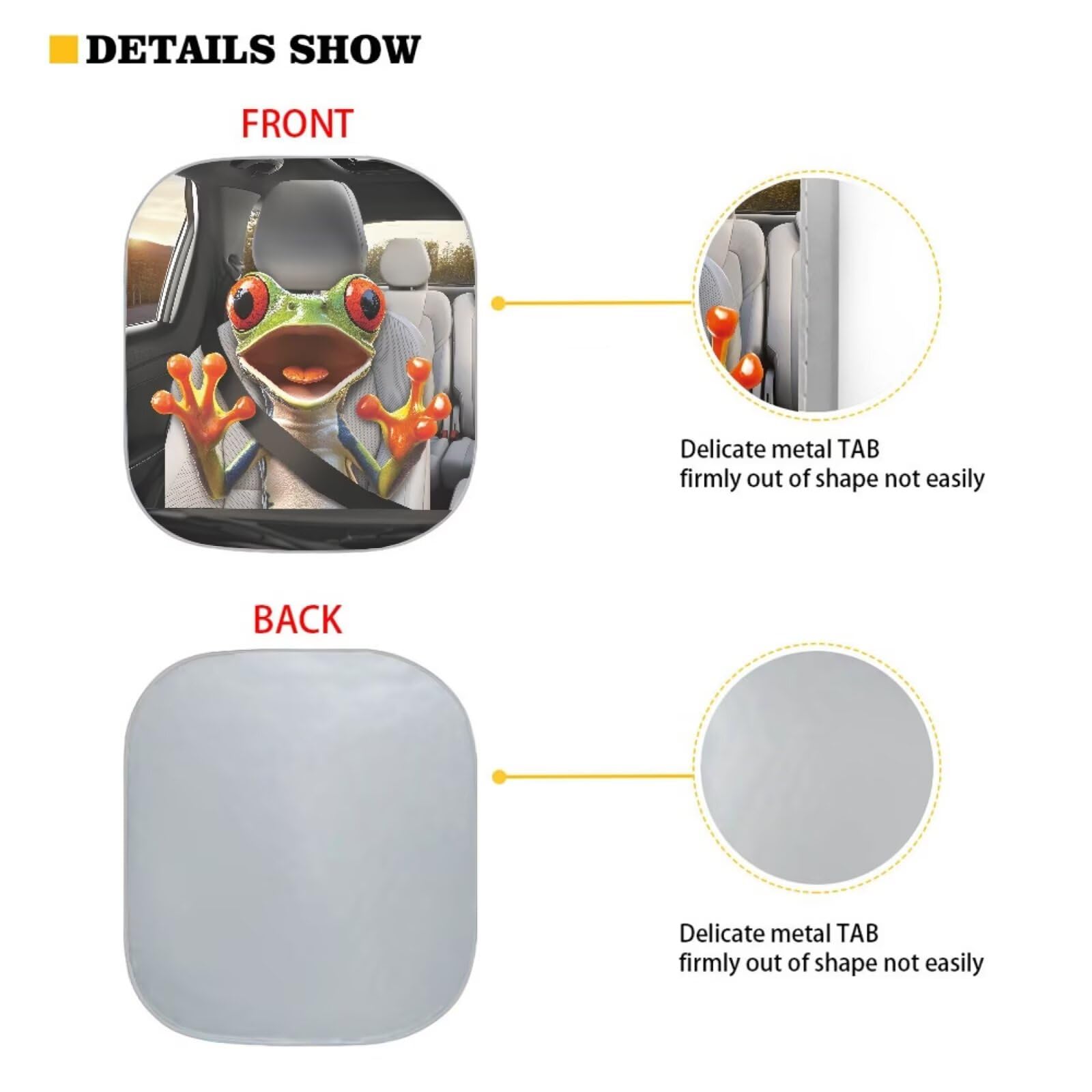 Huisefor Frog 2 Pack Windshield Cover For Women Funny Car Sun Shade For Front Windshield Easy To Install Car Sun Visor Heat Resi
