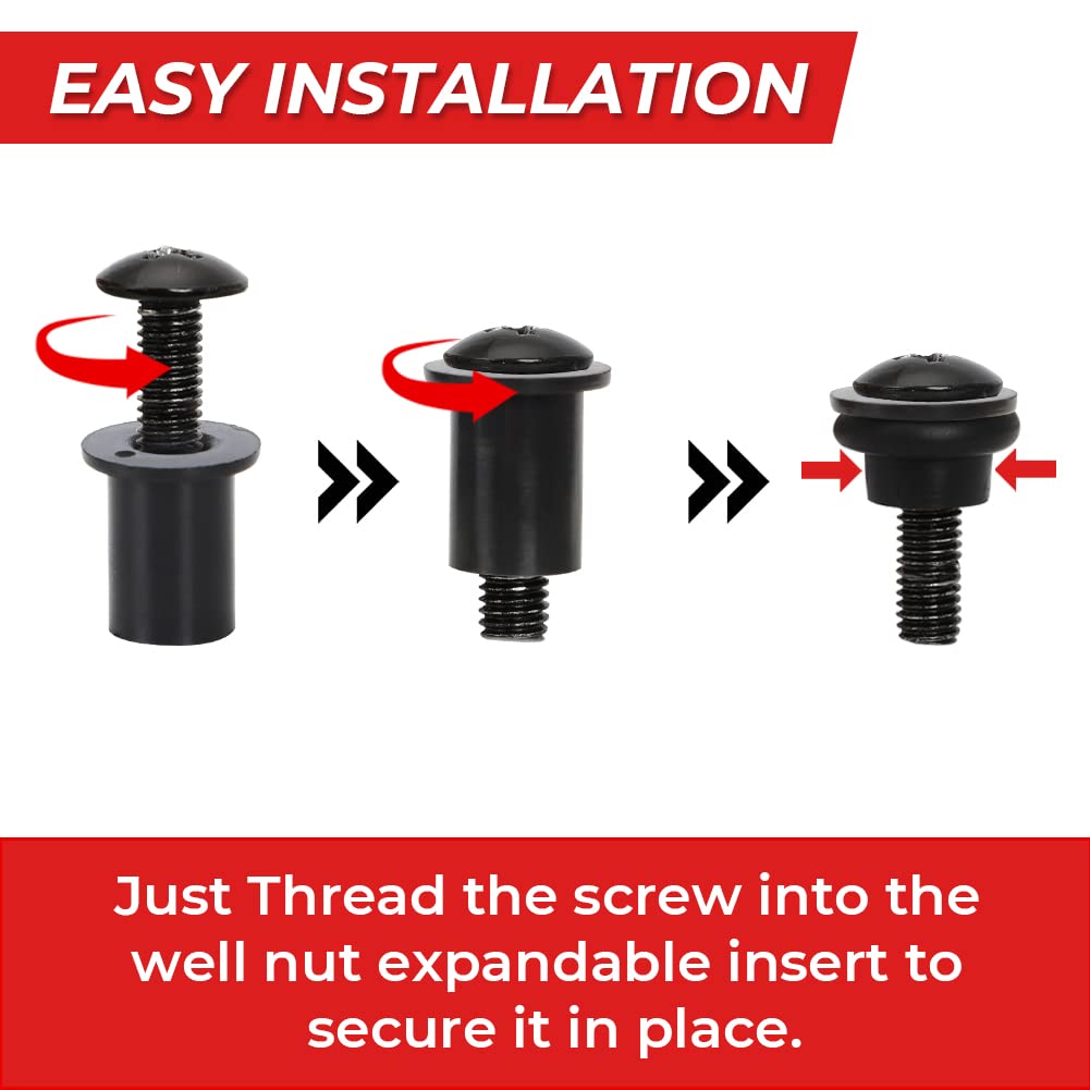 10PCS Wellnut, Alpha Rider M5 5MM Rubber Well Nut Windscreen Fairing Bolt Kit For Universal Motorcycle For Suzuki Honda Yamaha K