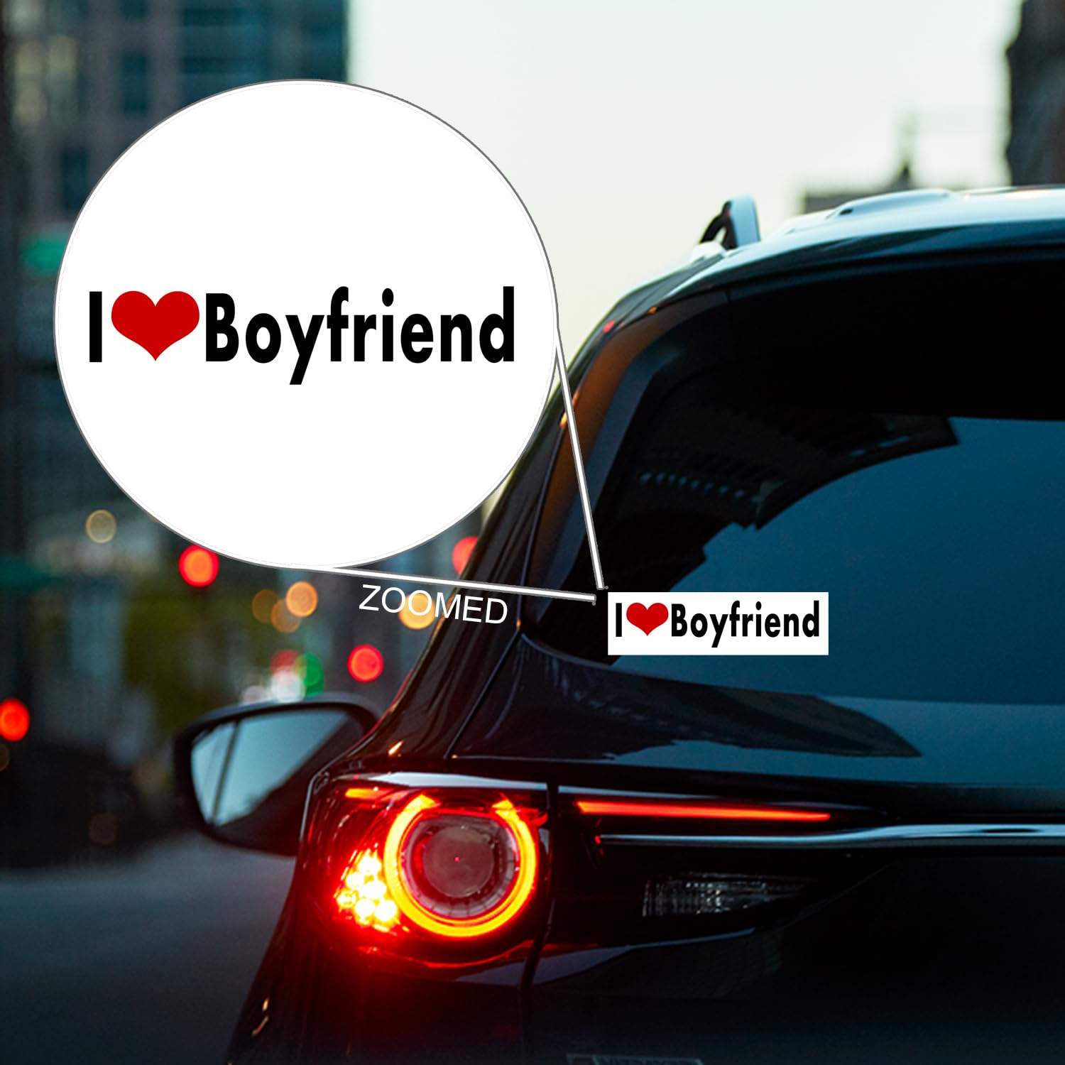 Witnystore 8'' Long I Love My Boyfriend Black Letters And Red Heart On White Background Relationship Status Boy Friend Vinyl D