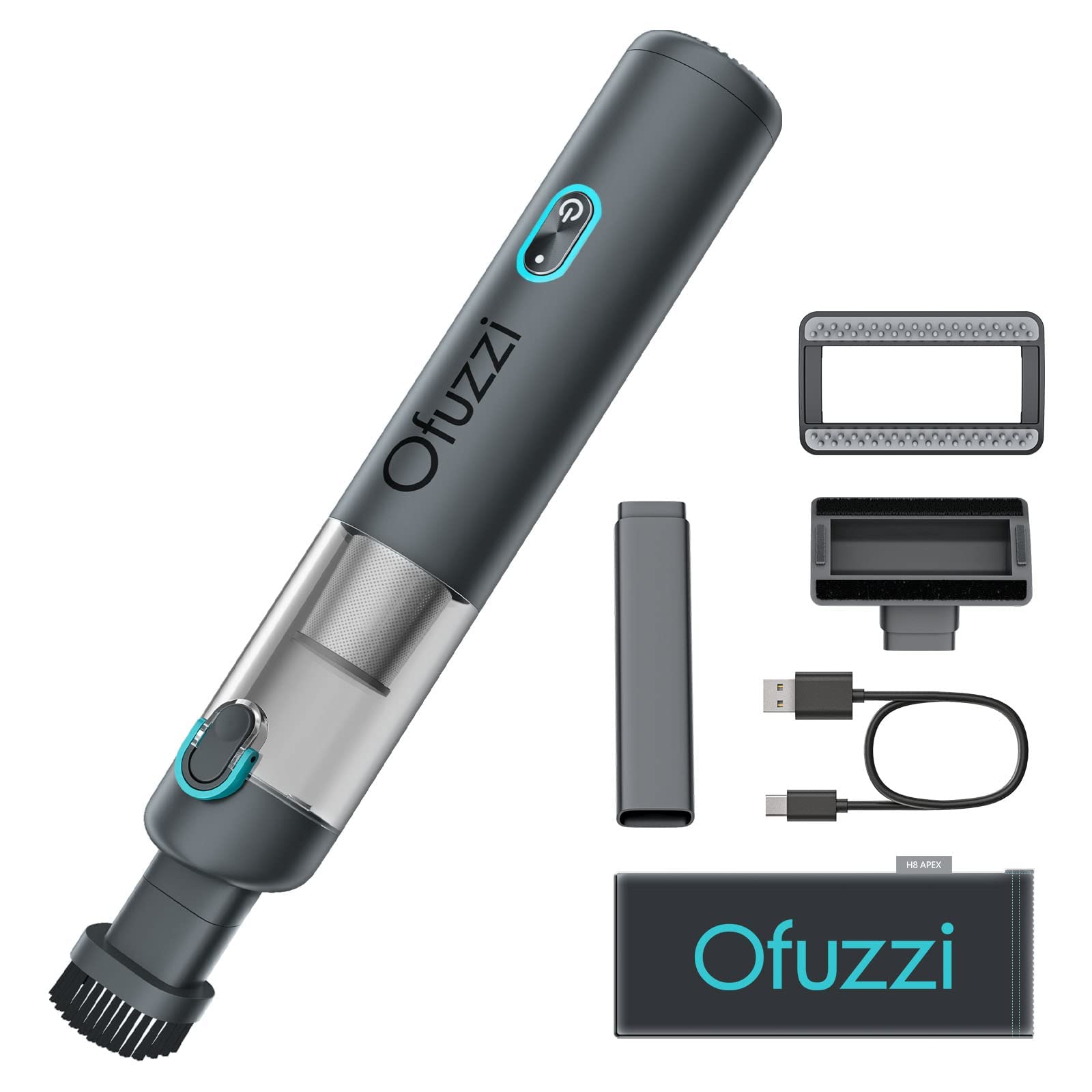 Ofuzzi H8 Apex Car Vacuum Cleaner, Portable Handheld Vacuum With 12000Pa High Power, Ultra-Lightweight 1.2Lbs, Usb-C Fast Chargi