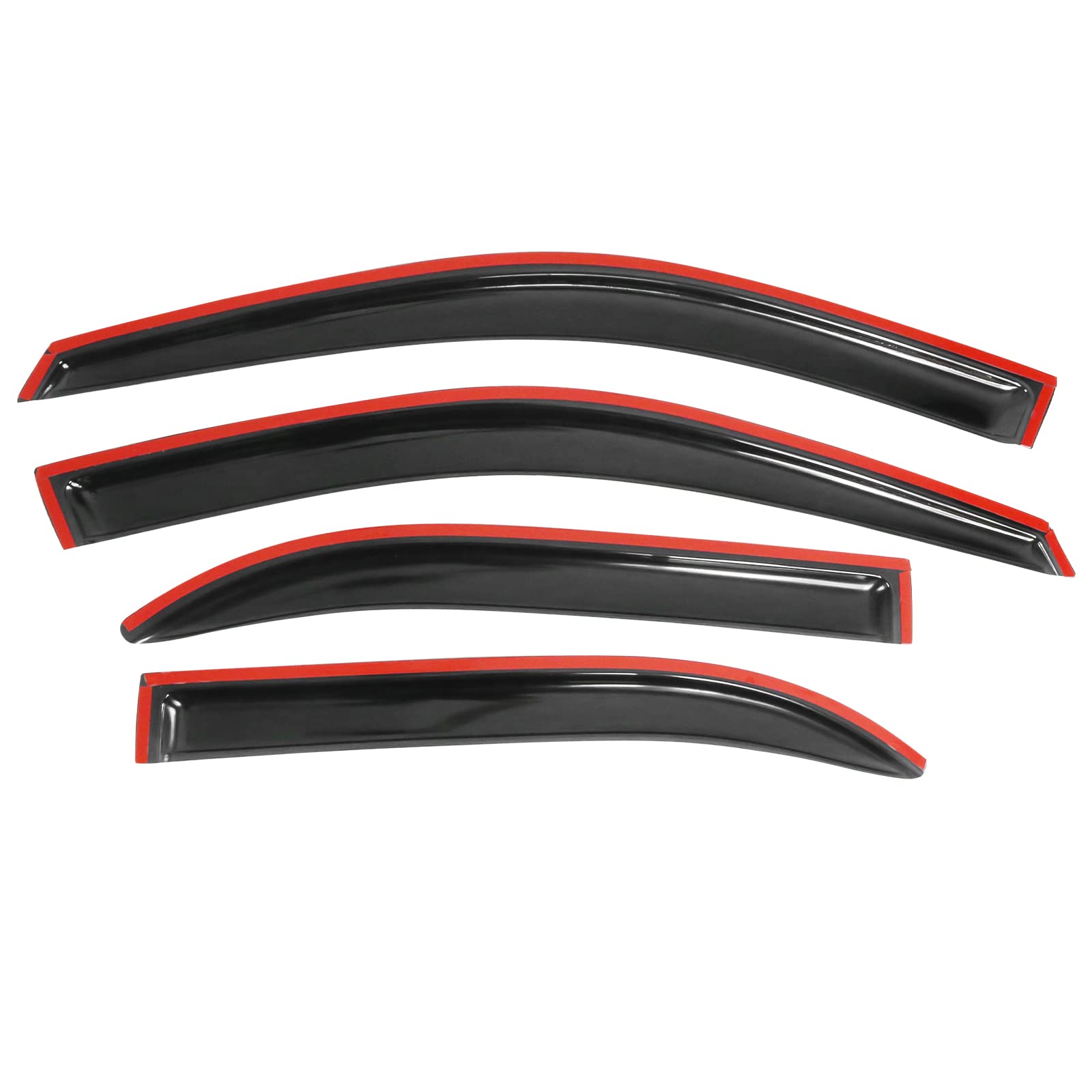 Window Visors Compatible with 1993-1997 Toyota Corolla, Dark Smoke Car Rain Sun Window Shade Guard Visor Smoke by IKON MOTORSPOR