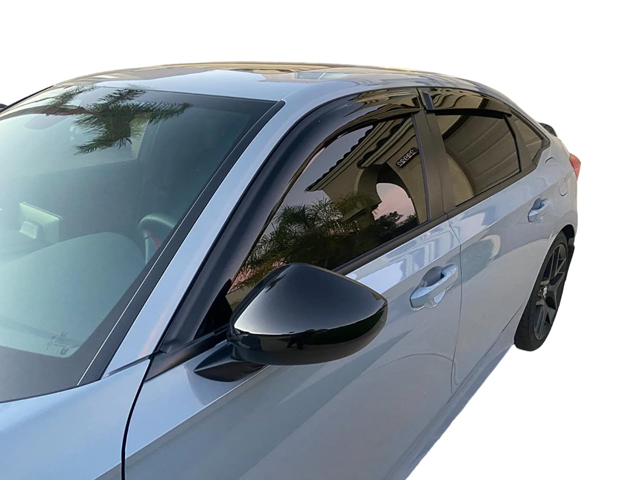 2022-2025 Tape-On Rain Guards For Honda Civic Sedan Side Window Visor Deflectors Lx Ex Si Hpt Sport Touring Durable Vent Shades