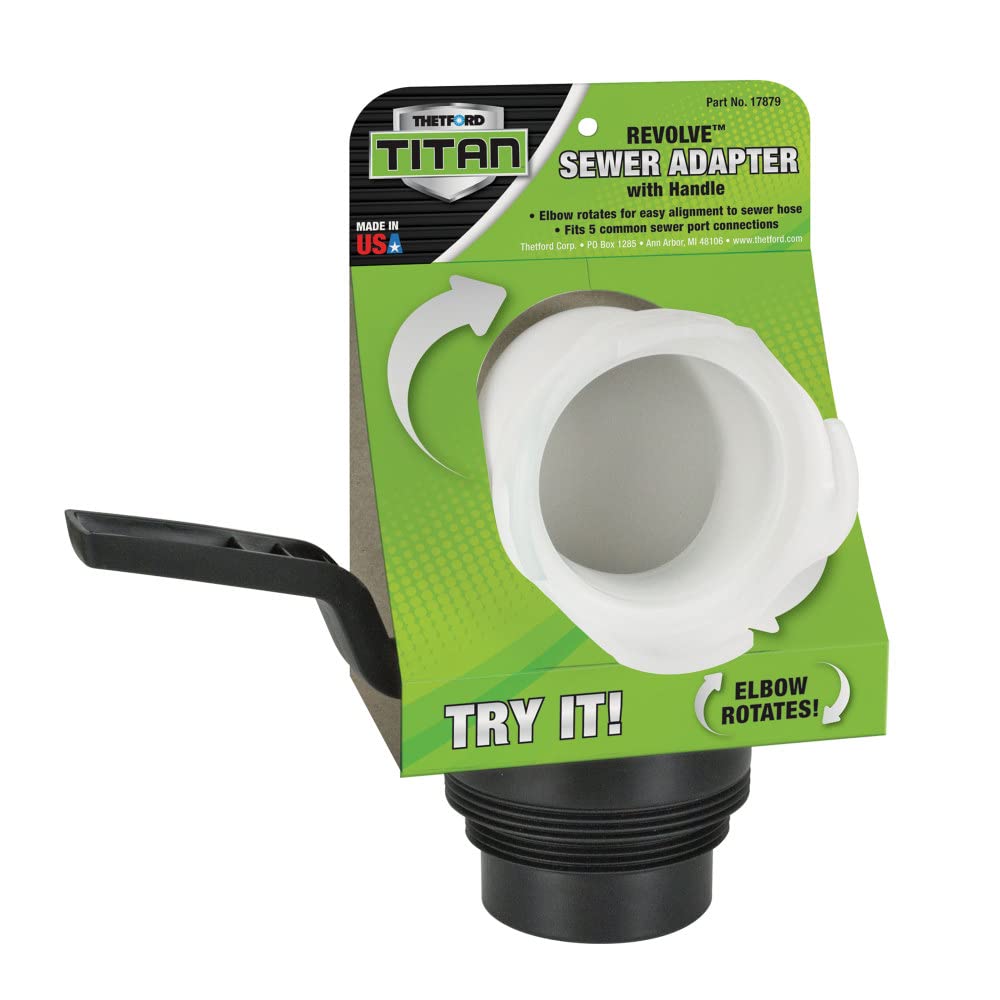 Thetford Titan Revolve Universal Rv Sewer Hose Adapter With Handle 17879