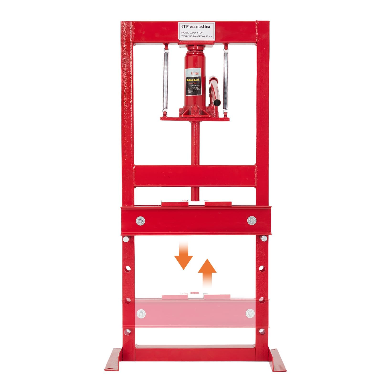 20 Ton Hydraulic H-Frame Shop Press, Heavy Duty Manual Hydraulic Press Machine with Adjustable Bed & Stamping Plates, Metal Work