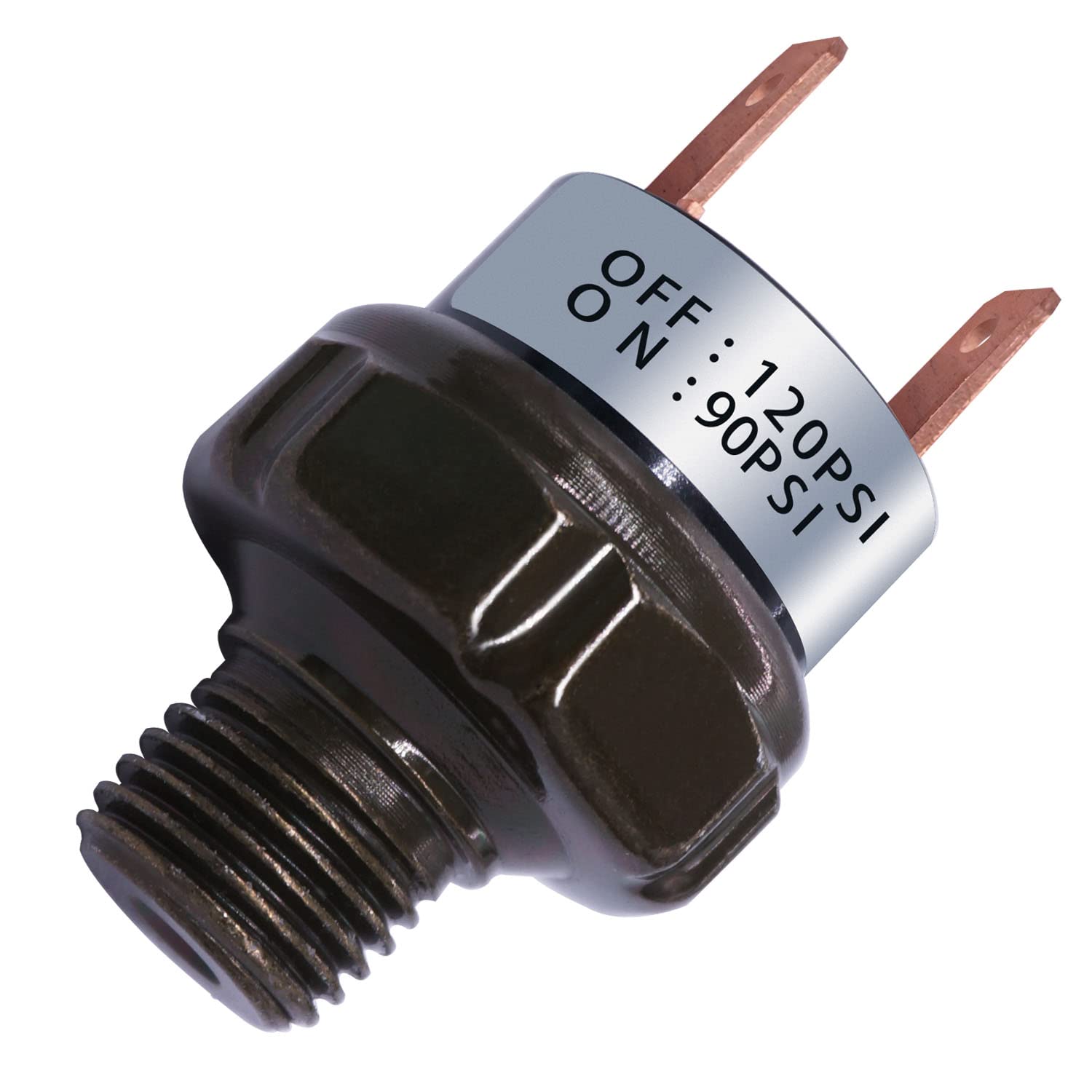mankk Air Pressure Switch 90-120 PSI Thread 1/4''NPT 24V 12V DC Air Compressor Pressure Switch for Air Horn Train 90-120-1/4''NP