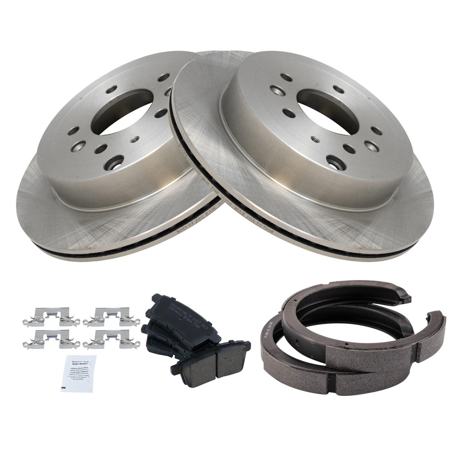 Trq Rear Ceramic Brake Pad & Rotor Kit Compatible With 2007-2012 Mazda Cx-7