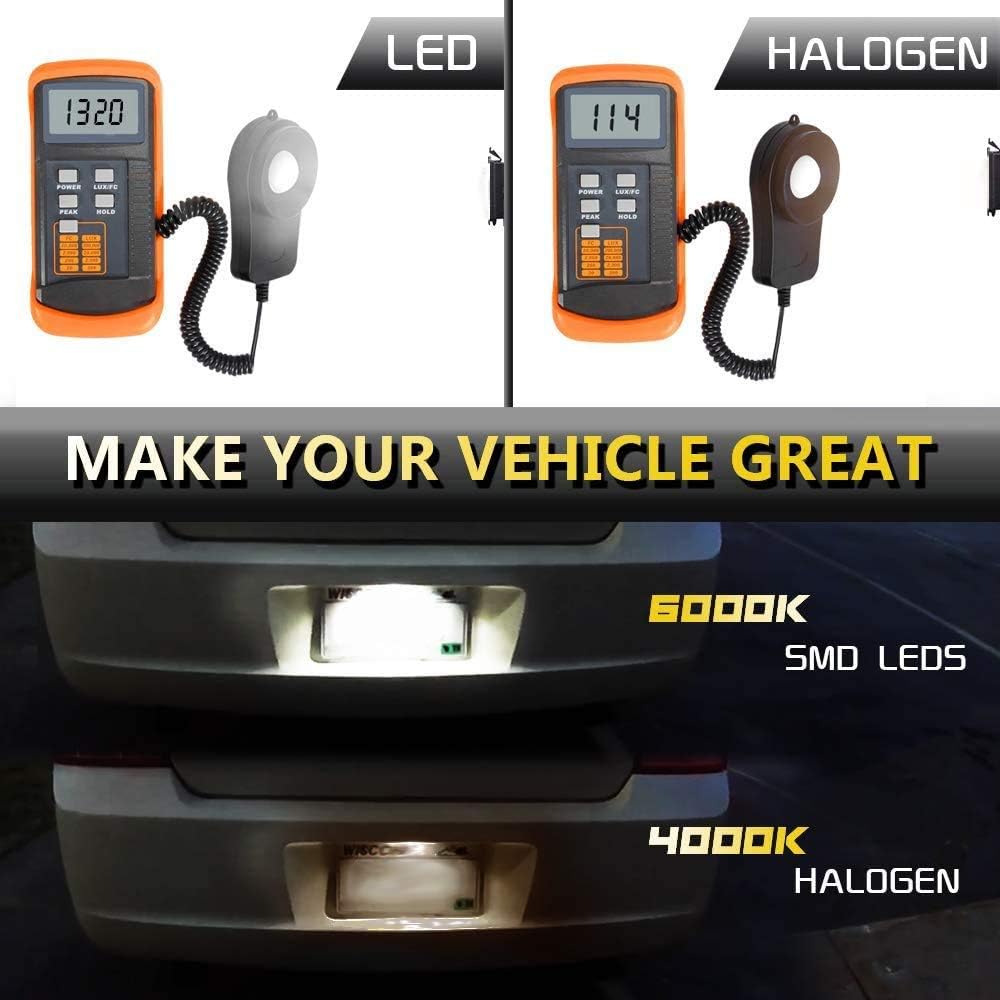 Moforkit Led License Plate Light Lamp Assembly For 2015-2019 Dodge Charger Challenger Chrysler 300 Pacifica Jeep Compass 6000K D