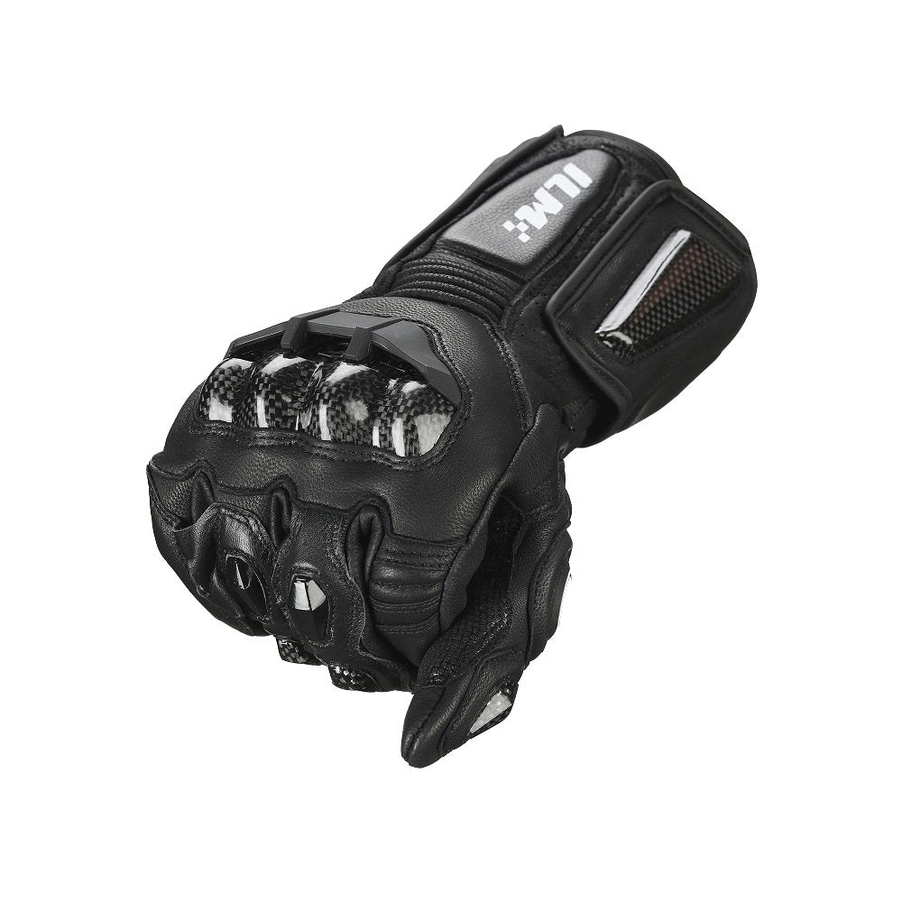 Ilm Air Flow Leather Motorcycle Gloves For Men And Women Model-Grc01L (Xl, Black-Long)