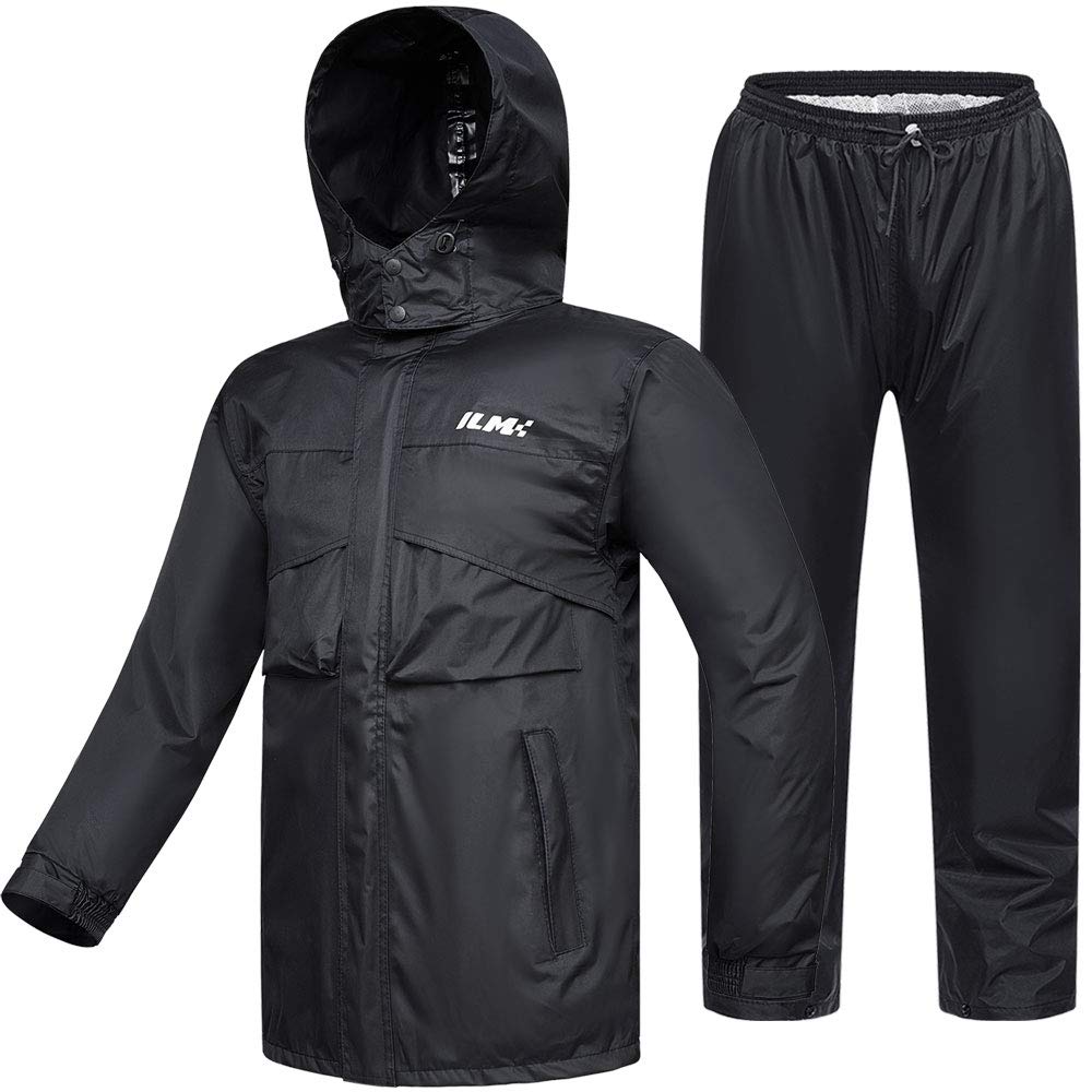 Ilm Motorcycle Rain Suit For Women Waterproof Resistant Raincoat 6 Pockets 2 Pieces Packable Rainwear Jacket And Pants Model Rs0