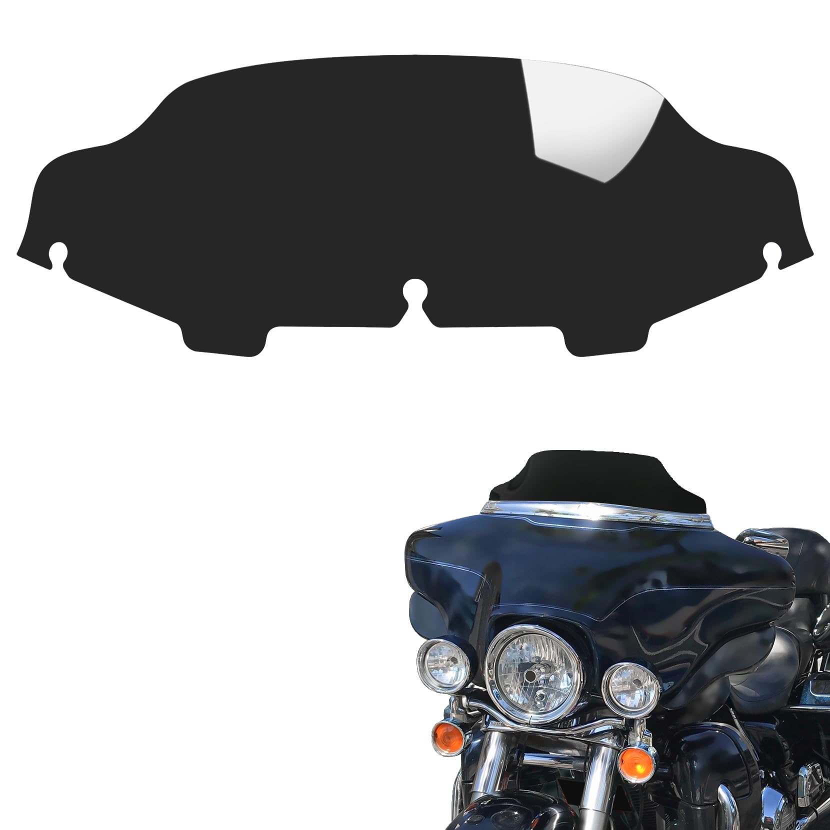 Amazicha Black 6 Windshield Windscreen Fit For Harley Electra Street Glide Touring 1996-2013