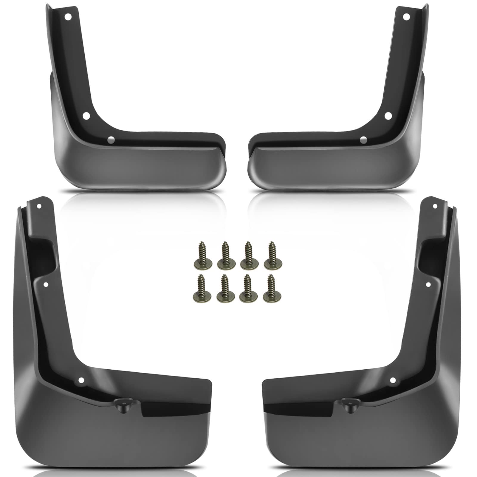 Yhtauto Set Of 4 Mud Flaps Splash Guards Accessories Replacement For Ford Fusion 2013-2018 Sedan, Front And Rear Lh Rh, Black