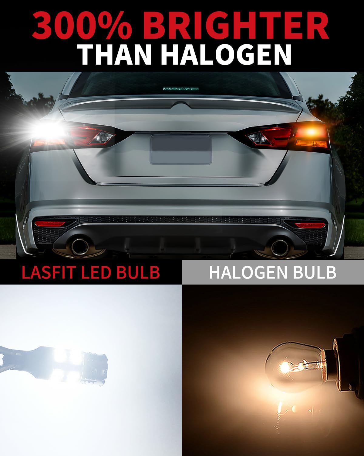 LASFIT 921 LED Bulb Reverse Lights - Error Free T15 Back Up Light, 6000K Xenon White, Pack of 2