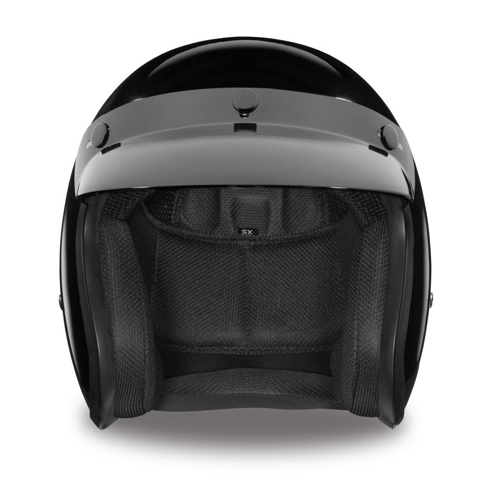 Daytona Helmets 3/4 Open Face Motorcycle Helmet - Dot Approved [Hi-Gloss Black] [2Xs]
