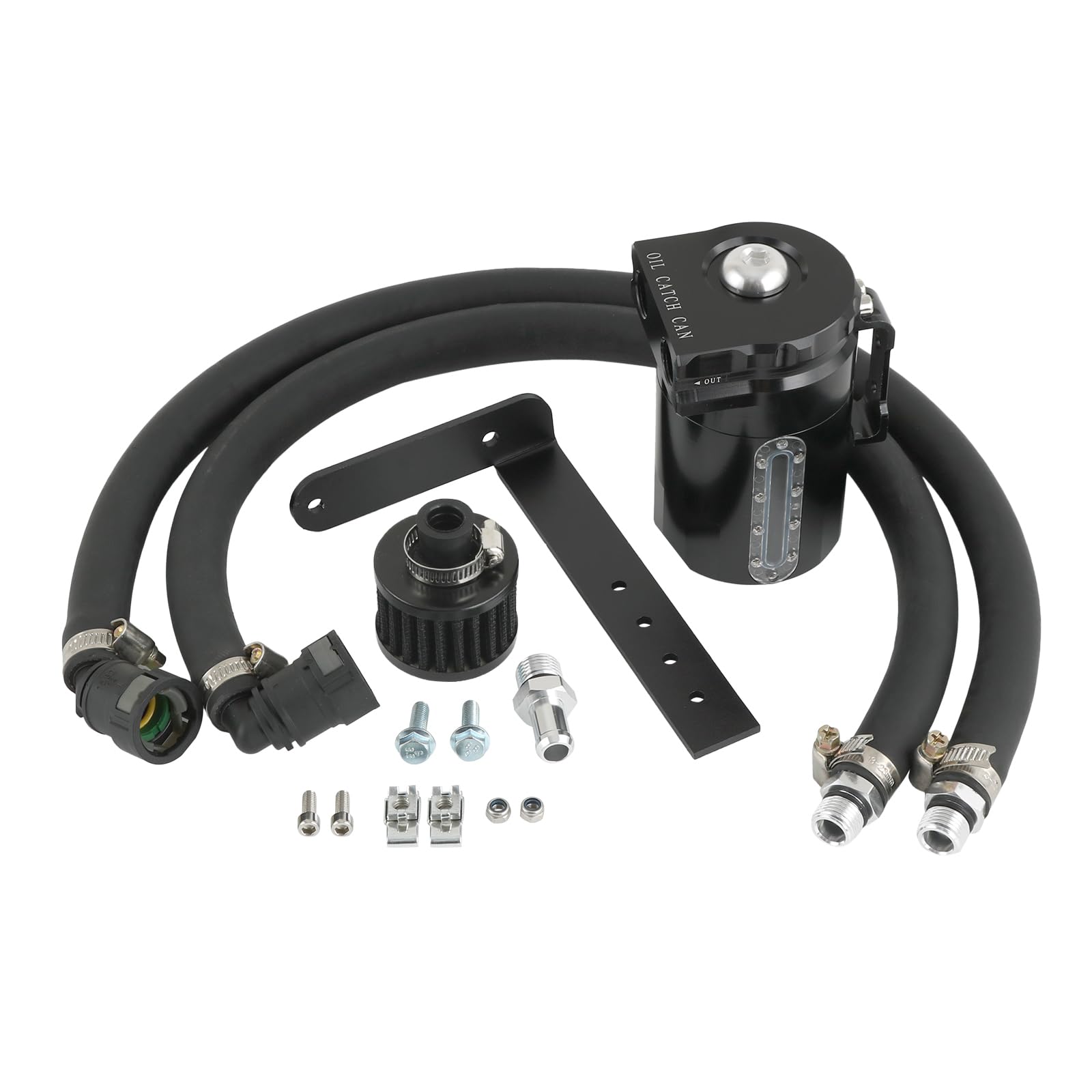 Oil Catch Can Passenger Side Oil Separator Tank with Sight Glass Fit for Ford F150 5.0L/2.7EB/3.5EB 2011-2021, Raptor 3.5L Ecobo