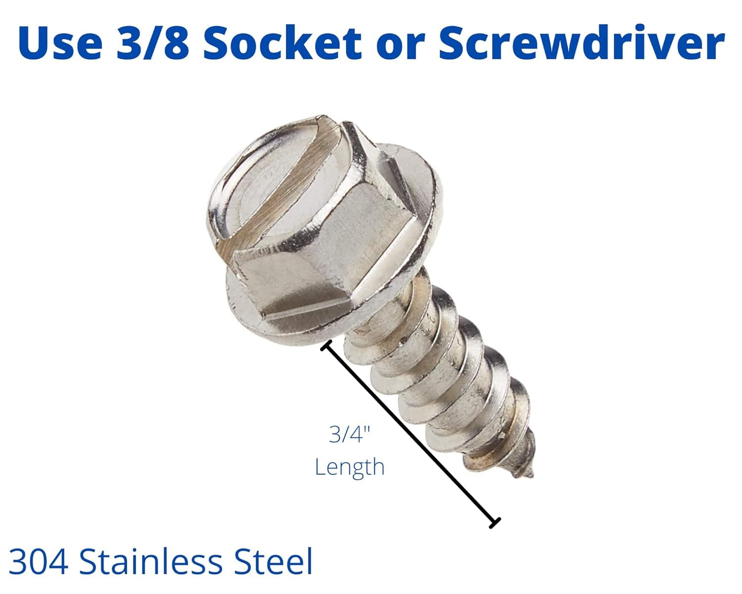Four (4) Black Stainless Steel License Plate Screws (Bcp957)