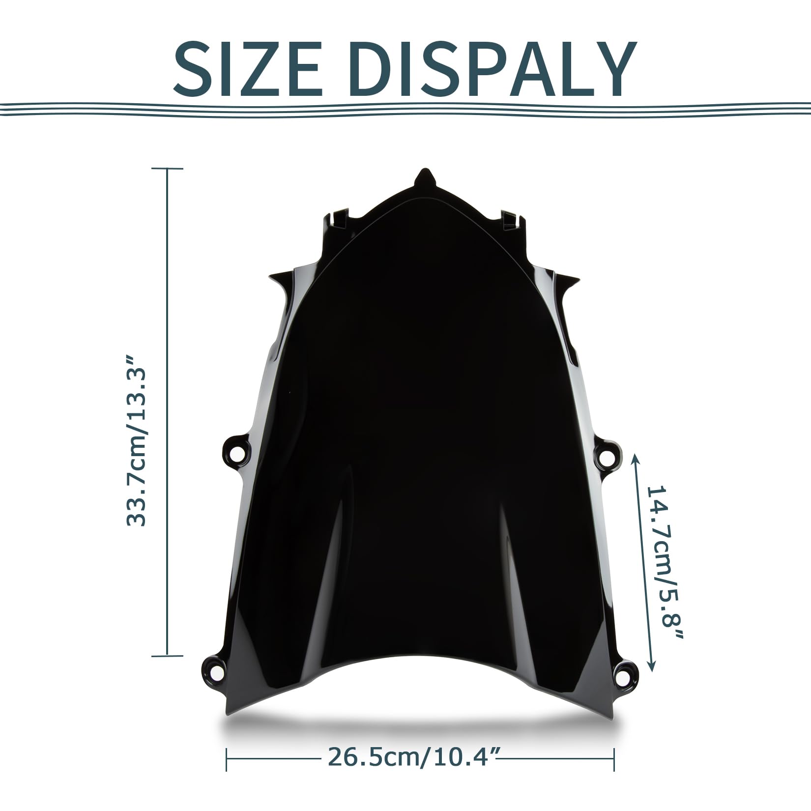 Motorcycle Windshield, Psler Front Windshield Windscreen For Yzf R6 600 2017-2023 And For R7 2021-2023, Black