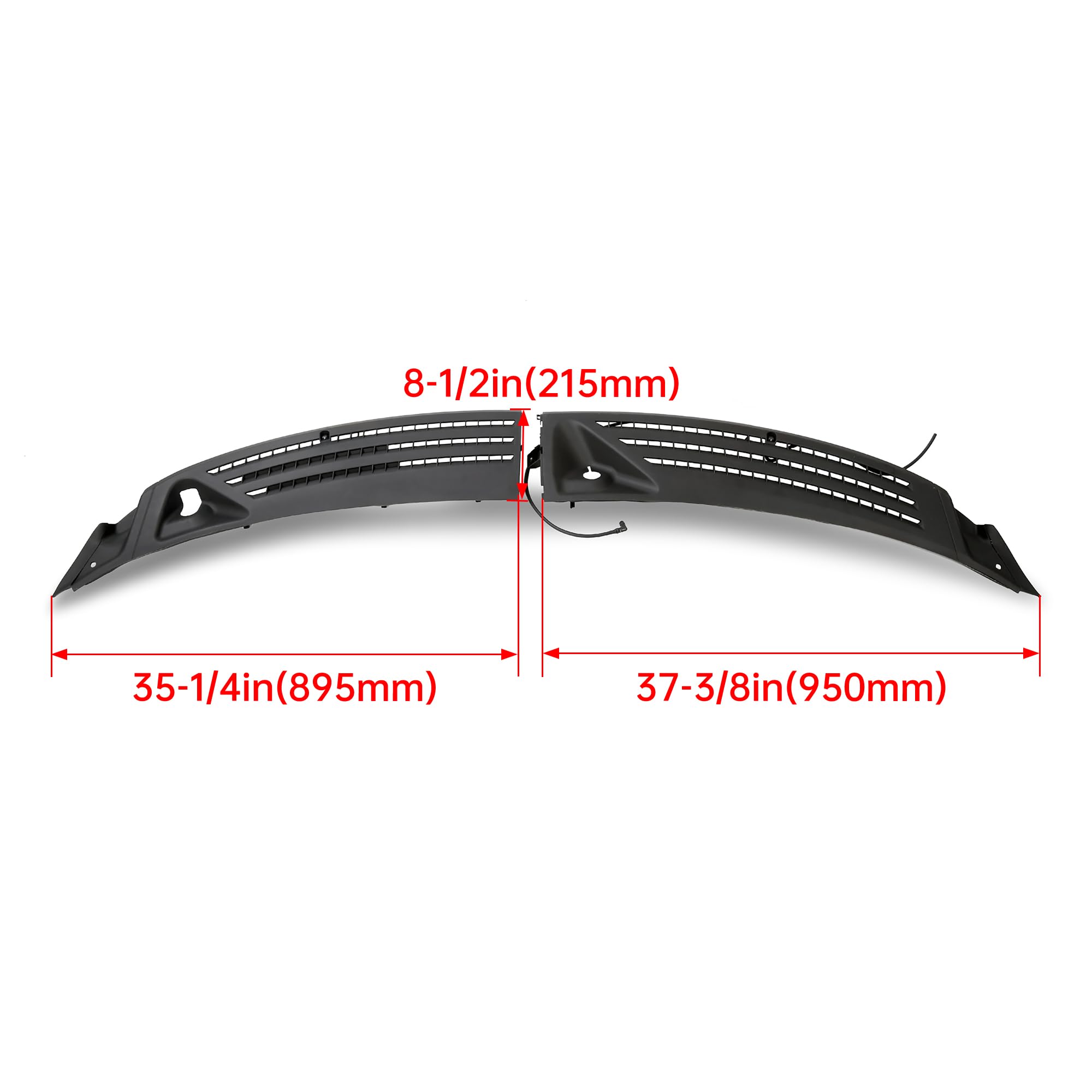 ECOTRIC Windshield Wiper Cowl Cover Panel for 2004-2008 Ford F150, 2006-2007 Lincoln Mark LT, Black, Medium, Plastic, Model CA-
