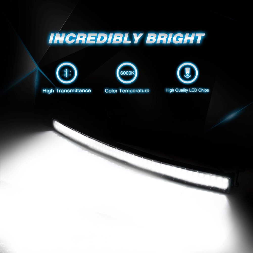 Nilight - 71015C-A 50Inch 288W Curved Led Work Light Driving Fog Lamp Led Light Bar Offroad Lighting For Suv Ute Atv Truck 4X4 B