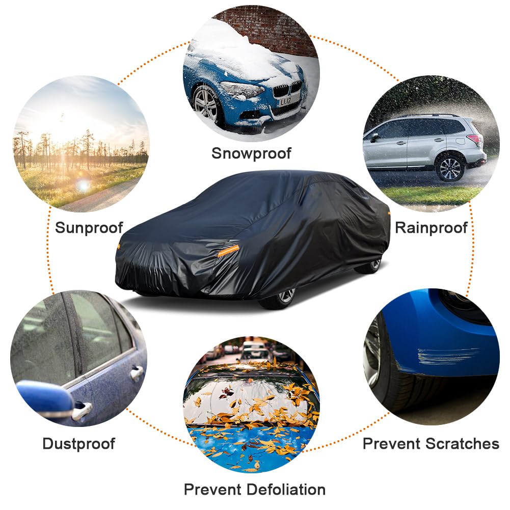 kayme 7 Layers Custom Fit Car Cover for Honda S2000 (1999-2009) - Waterproof PE-Black, All Weather UV Protection