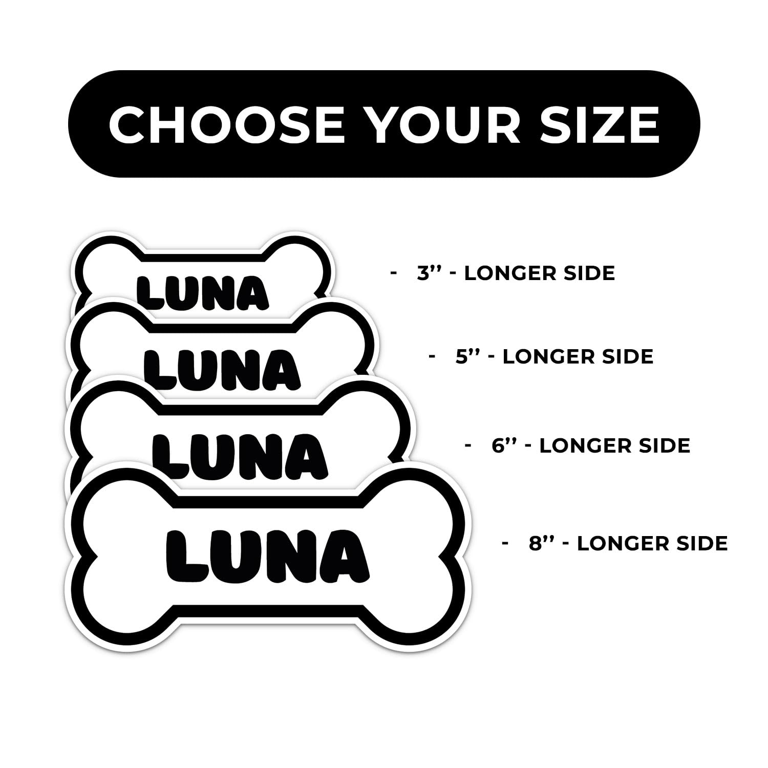Luna Dog Name Sticker - Waterproof Vinyl Decal For Car Bumper, Laptop, Water Bottle, Wall, And Window, Size - 5'' Longer Side