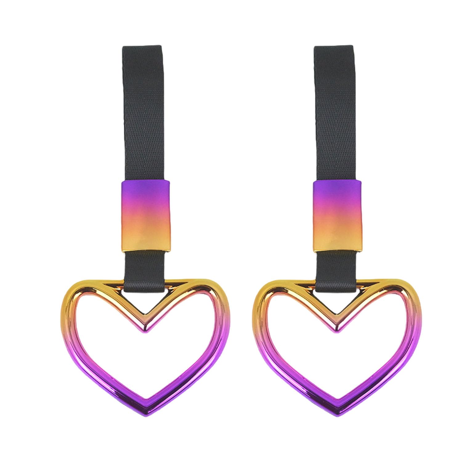 2 Pcs Heart Shaped Car Handle Straps Drift Charm Rear Bumper Warning Ring for Car Interior Exterior Decor