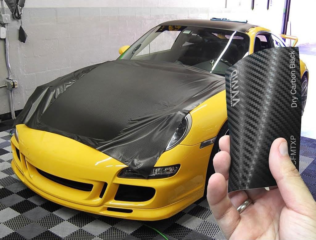 VViViD XPO Black Carbon Fiber Car Wrap Vinyl Roll, 9ft x 5ft, Air Release Technology, Durable Vinyl