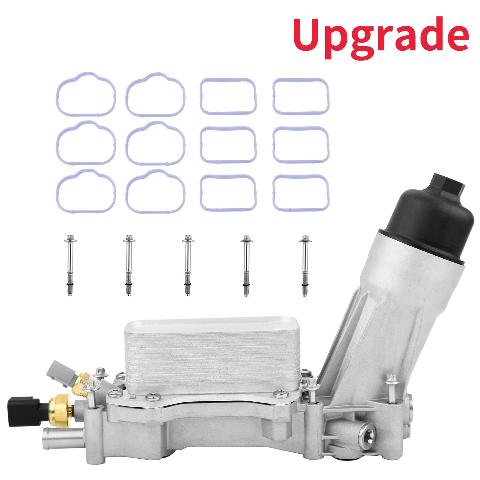 Aluminum Engine Oil Cooler 926-876 With Oil Filter Gaskets Sensor Adapter Upgrade Fit For 2011-2016 Chrysler 200,300,Dodge Charg