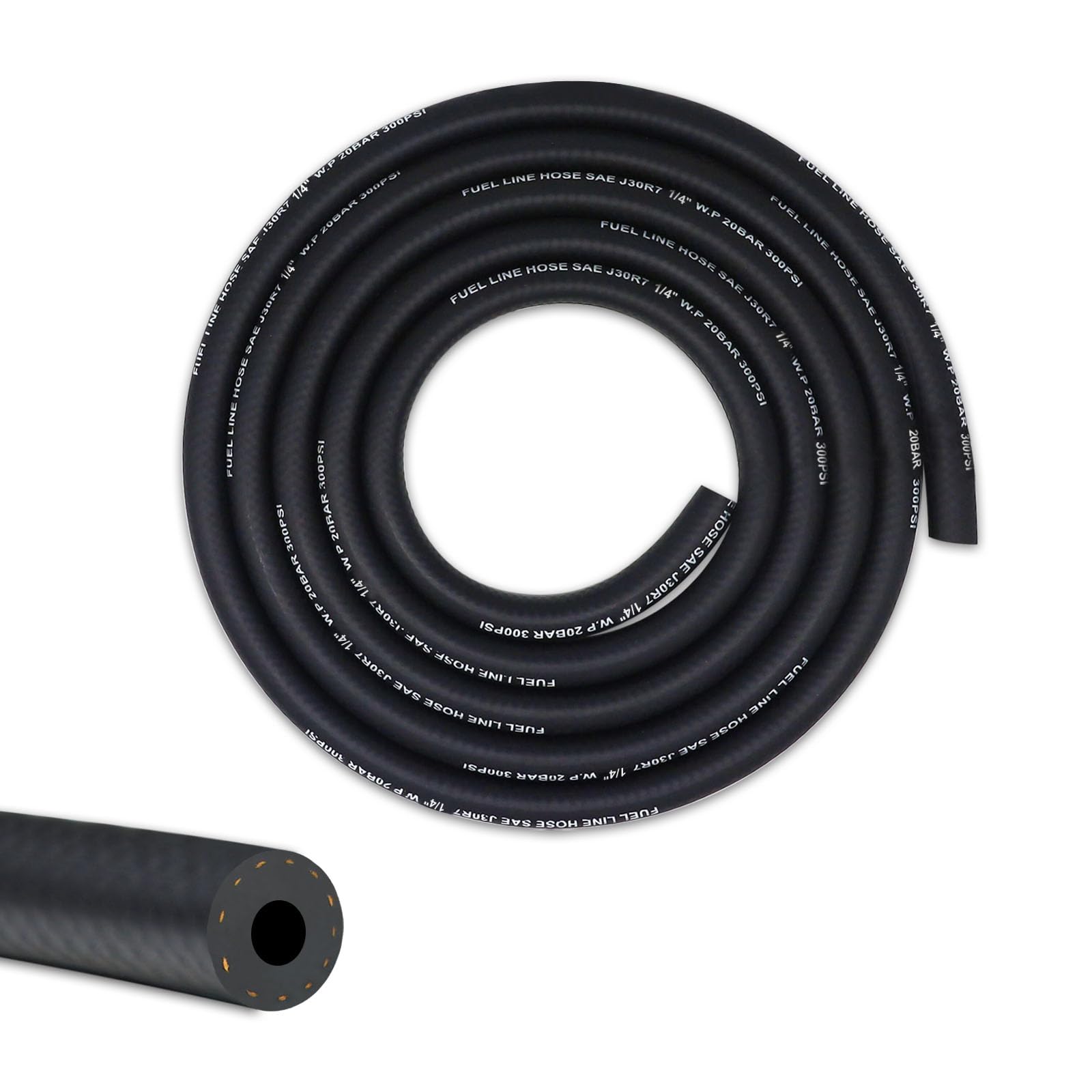 Vwtni 1/4 Fuel Line, Fuel Line Hose 10 Feet, Nbr Rubber Gasoline Tube
