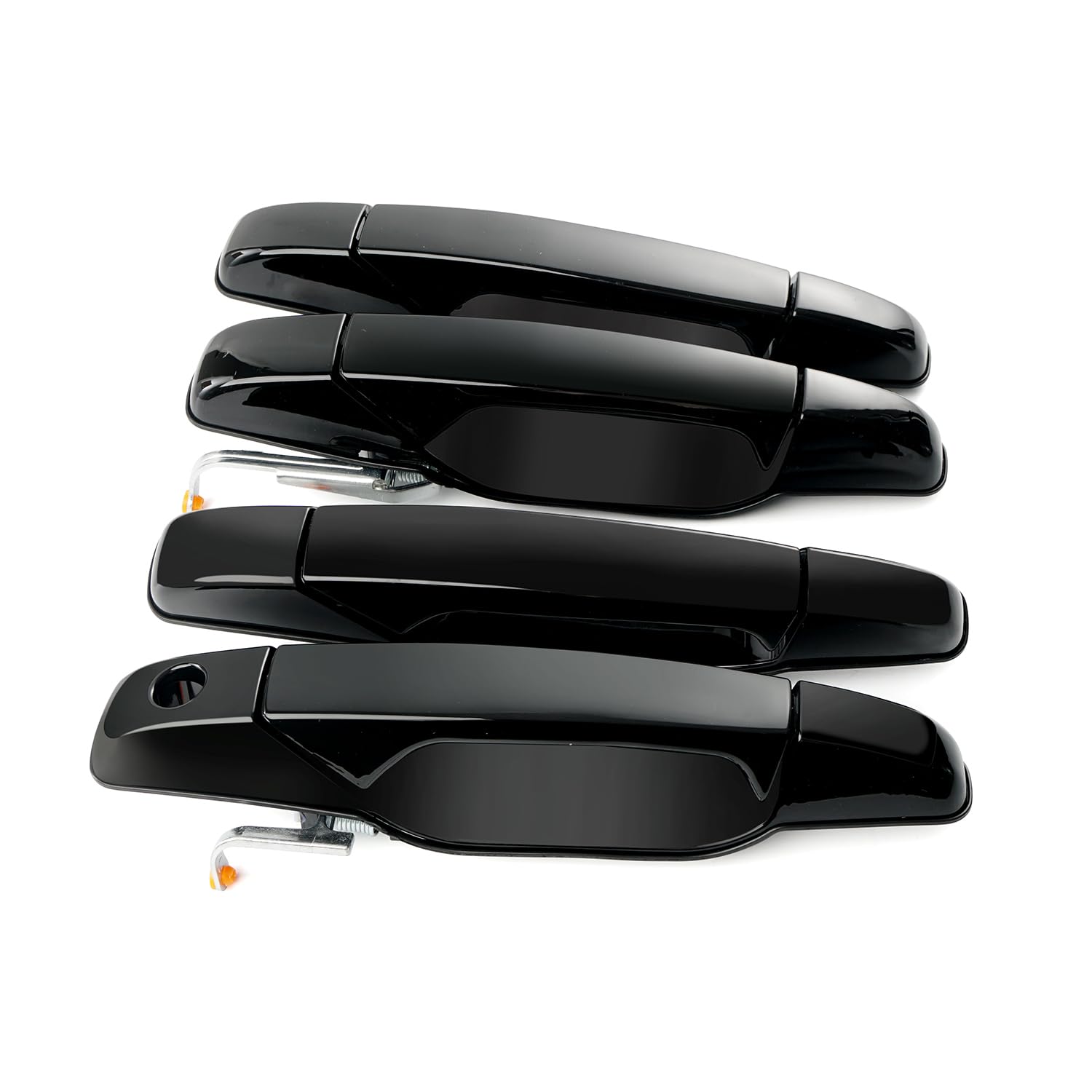 4 PCS Black Exterior Door Handle Front Rear Driver Passenger Compatible with 2007-2014 Chevy Silverado Suburban Avalanche Tahoe,