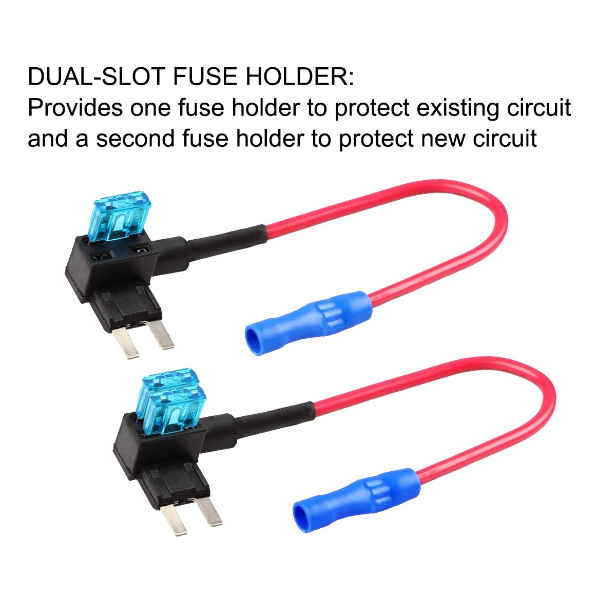 Muhize Mini Fuse Taps - Upgraded 10 Pack Auto Fuse Holder(2023 New), 12V Car Rv Camper Add-A-Circuit Fuse Tap Adapter, With 15 Amp And 40 Amp Mini Atm Apm Blade Fuse