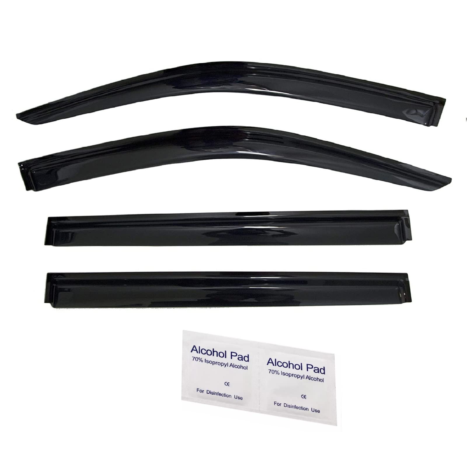 2014-2019 Tape-On Rain Guards For Toyota Highlander Side Window Deflector Visors Extra Thick Vent Shade 2015 2016 2017 2018