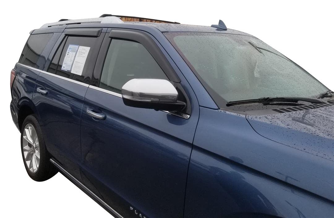 Trailfx Rain Guard Tape On Window Vent Visors Acrylic With A Smoke Tint 4 Piece Compatible With Ford Expedition 18-Up - 4812H